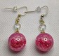 Pink heart gumball earrings 