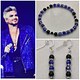 Blue crystal/black Rhapsody earring and bracelet combo 