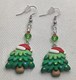 Santa hat Christmas tree earrings 