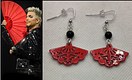 Red Rhapsody fan earrings