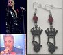 Killer Queen black rhinestone crown earrings
