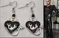 Black heart devil trash earrings