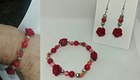 Loverboy puffed heart earrings and bracelet combo