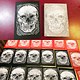 Skull linocut print