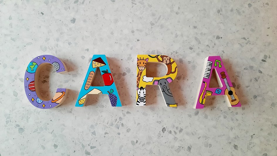 Hand painted child's name on custom wooden letters
