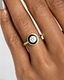 Senna Diamond Halo Ring with Black Enamel 18KY