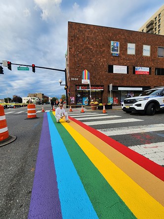 Hudson Pride Center- Rainbow crosswalk