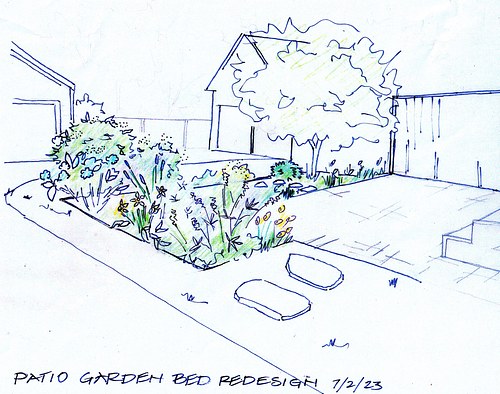 Patio Garden Redesign Concept Sketch